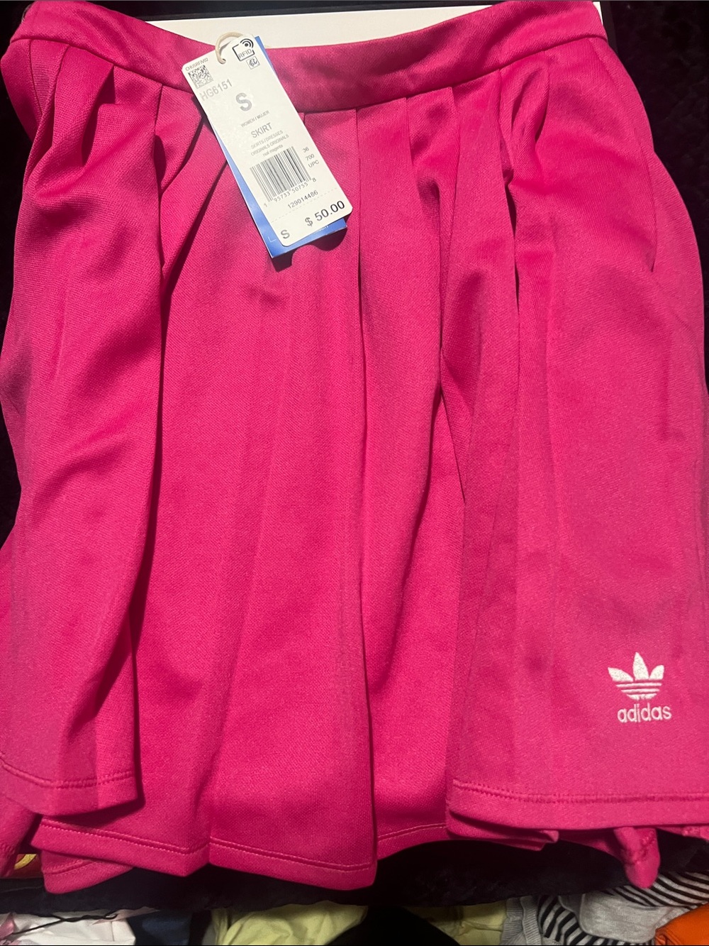 adidas Hot Pink Pleated Mini Skirt